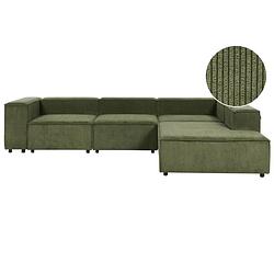 Foto van Beliani aprica - modulaire sofa-groen-corduroy