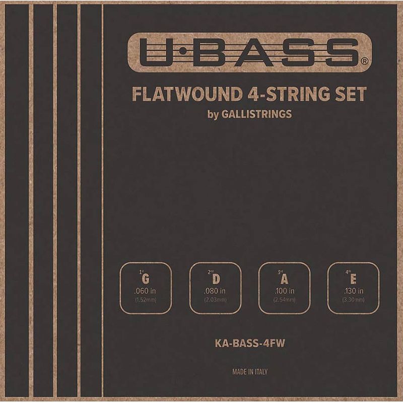 Foto van Galli strings ka-bass-4fw flatwound snarenset voor bas ukelele