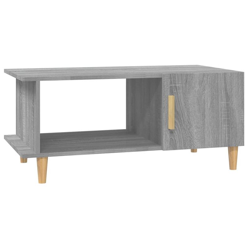 Foto van The living store salontafel grijs sonoma eiken 90x50x40 cm - opbergvak en schap