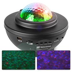 Foto van Sterren projector - beamz - 10 kleuren - ingebouwde bluetooth speaker - lichteffecten reageren op muziek