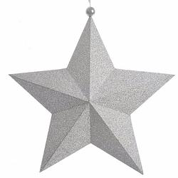 Foto van Kerstversiering hangdecoratie ster glitter zilver 34 cm - kerststerren