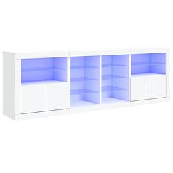 Foto van Vidaxl dressoir met led-verlichting 202x37x67 cm wit