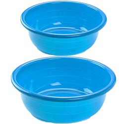 Foto van Voordeel set multi-functionele kunststof afwas teiltjes blauw in 2-formaten - afwasbak