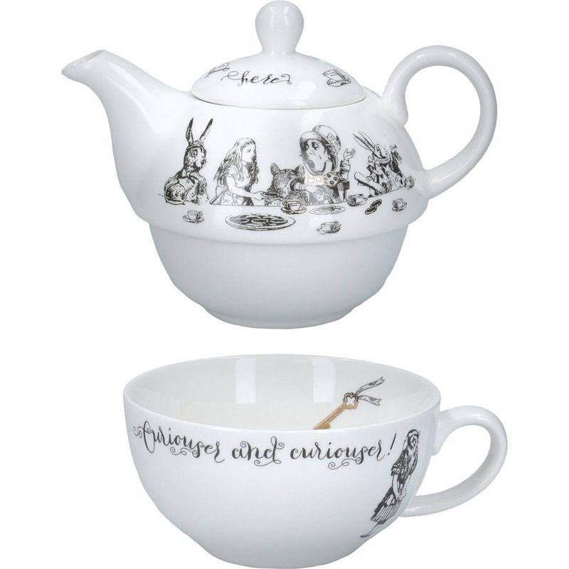 Foto van V&a - tea for one theepot set, porselein, 0.25 l - v&a alice in wonderland