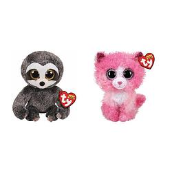 Foto van Ty - knuffel - beanie boo's - dangler sloth & reagan cat