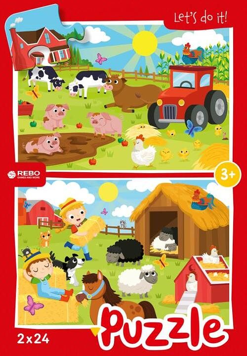 Foto van Rebo legpuzzel 2x24 stukjes - farm animals - overig (8720387822225)