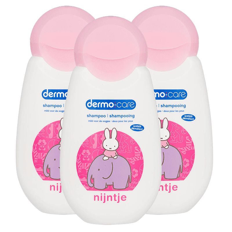 Foto van Dermo care - nijntje - shampoo - roze - 3 x 200ml - voordeelpack