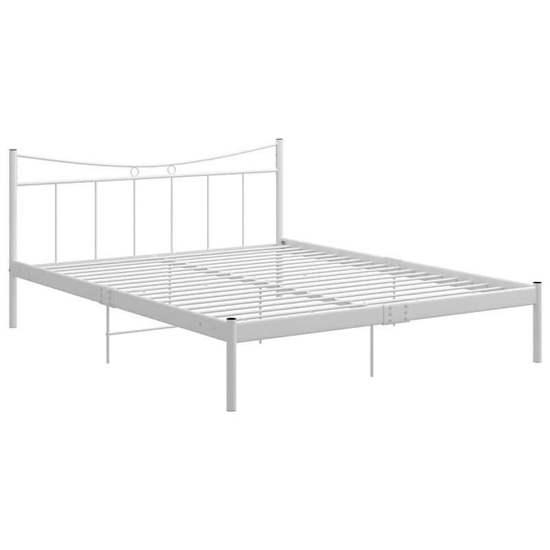 Foto van The living store metalen bedframe - comfort - bed - 140x200 cm - kleur- wit