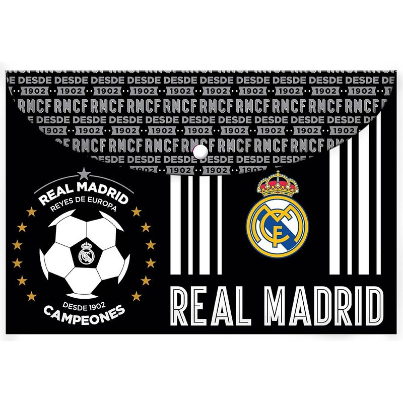 Foto van Real madrid cf portfoliomap junior a4 zwart/wit