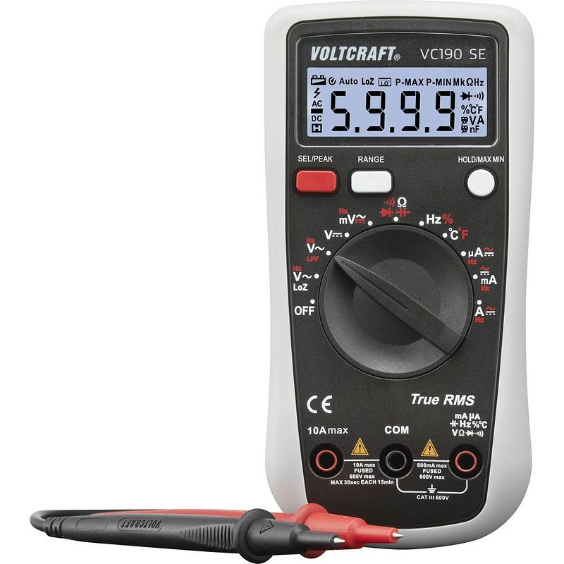 Foto van Voltcraft vc190 se multimeter digitaal cat iii 600 v weergave (counts): 6000