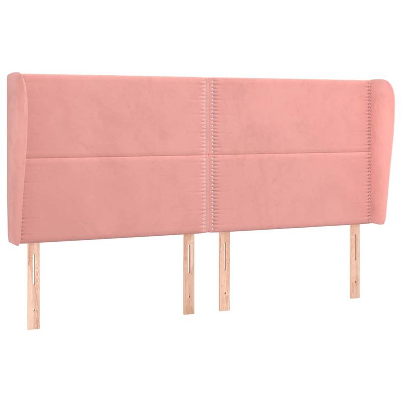 Foto van Vidaxl hoofdbord met randen 183x23x118/128 cm fluweel roze