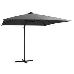 Foto van Vidaxl zweefparasol met led-verlichting en paal 250x250 cm antraciet