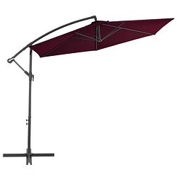 Foto van The living store hangende parasol - bordeauxrood - 300 x 244 cm (ø x h) - uv-beschermend polyester