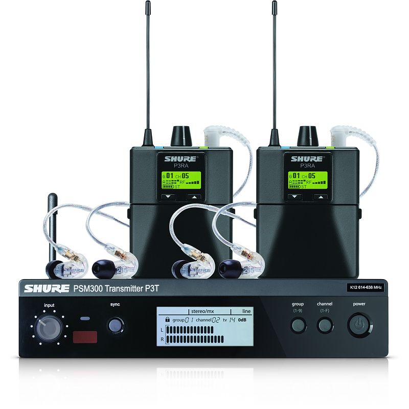 Foto van Shure psm300 twin pack pro in-ear monitoring (823-832 mhz)