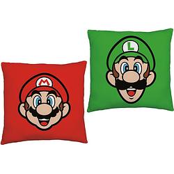 Foto van Super mario kussen mario luigi - 40 x 40 cm - polyester