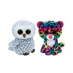 Foto van Ty - knuffel - beanie boo's - owlette owl & dotty leopard