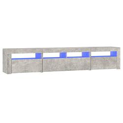 Foto van The living store tv-meubel met led-verlichting 210x35x40 cm betongrijs - kast