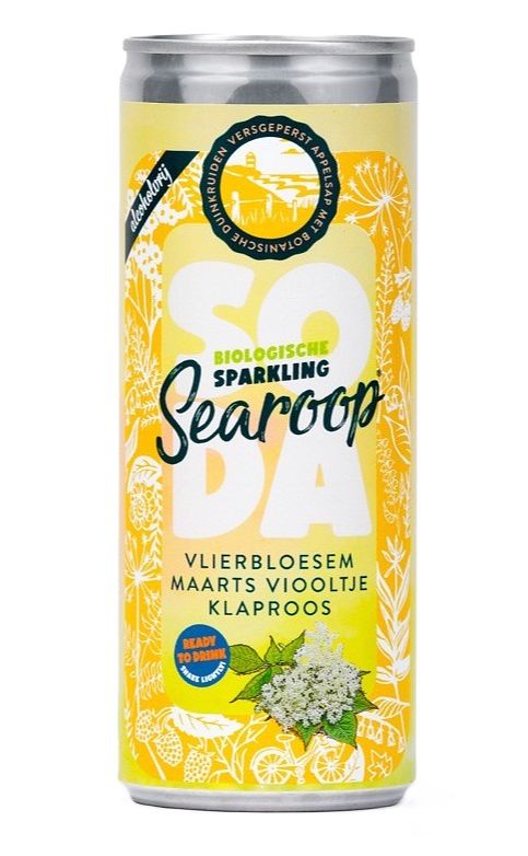 Foto van Searoop soda biologische sparkling vlierbloesem maarts viooltje klaproos