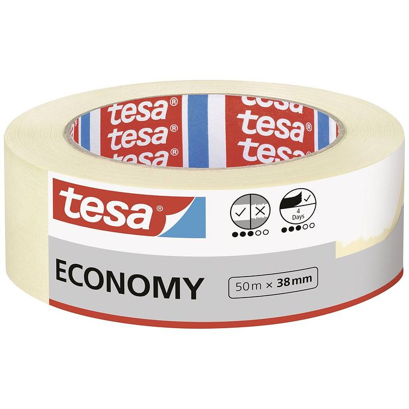 Foto van Tesa economy 05279-00000-02 afplakband wit (l x b) 50 m x 38 mm 1 stuk(s)