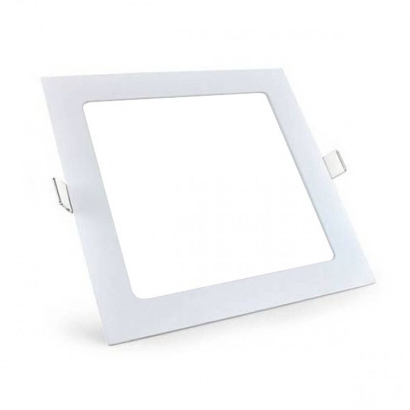 Foto van Led downlight slim - aigi - inbouw vierkant 6w - helder/koud wit 6000k - mat wit - 115mm