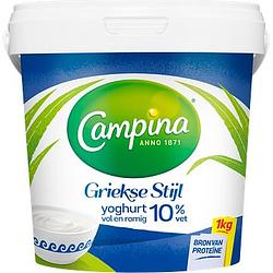 Foto van Campina griekse stijl yoghurt 10% vet 1kg bij jumbo