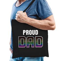 Foto van Proud dad regenboog tasje- katoenen kadotas voor trotse vaders - gay / lhbt / rainbow - feest boodschappentassen