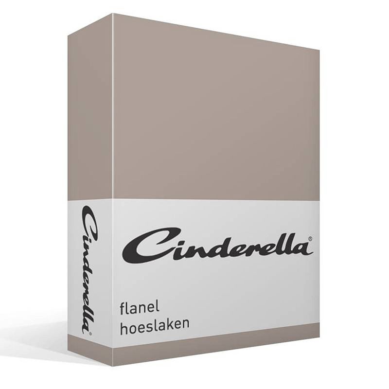 Foto van Cinderella flanel hoeslaken - 100% geruwde flanel-katoen - 2-persoons (140x200/210 cm) - taupe