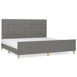 Foto van The living store bedframe donkergrijs 203x206x118/128 cm - verstelbaar hoofdeinde