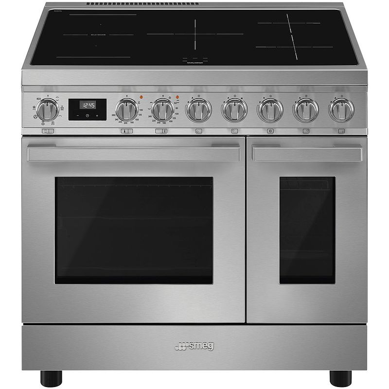 Foto van Smeg cpf92imx inductie fornuis grijs