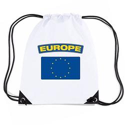 Foto van Europa nylon rugzak wit met europese vlag - rugzakken