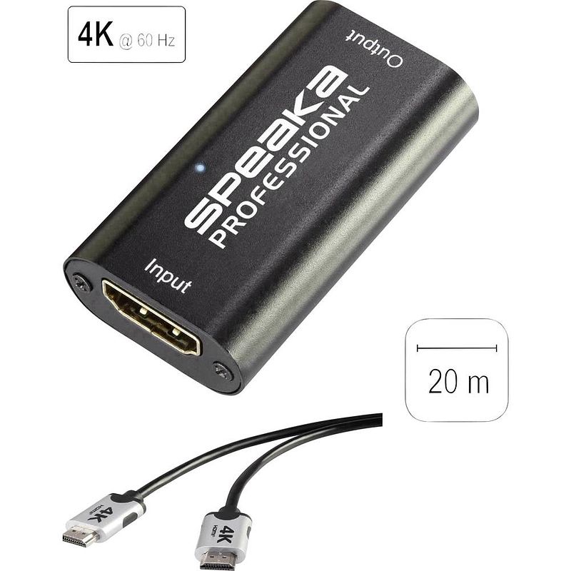 Foto van Speaka professional hdmi aansluitkabel hdmi-a stekker, hdmi-a stekker 6.00 m zwart sp-7657900 audio return channel (arc), ultra hd-hdmi, vergulde