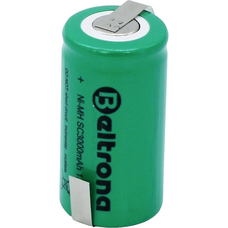 Foto van Beltrona sc3000 speciale oplaadbare batterij sub-c z-soldeerlip nimh 1.2 v 3000 mah