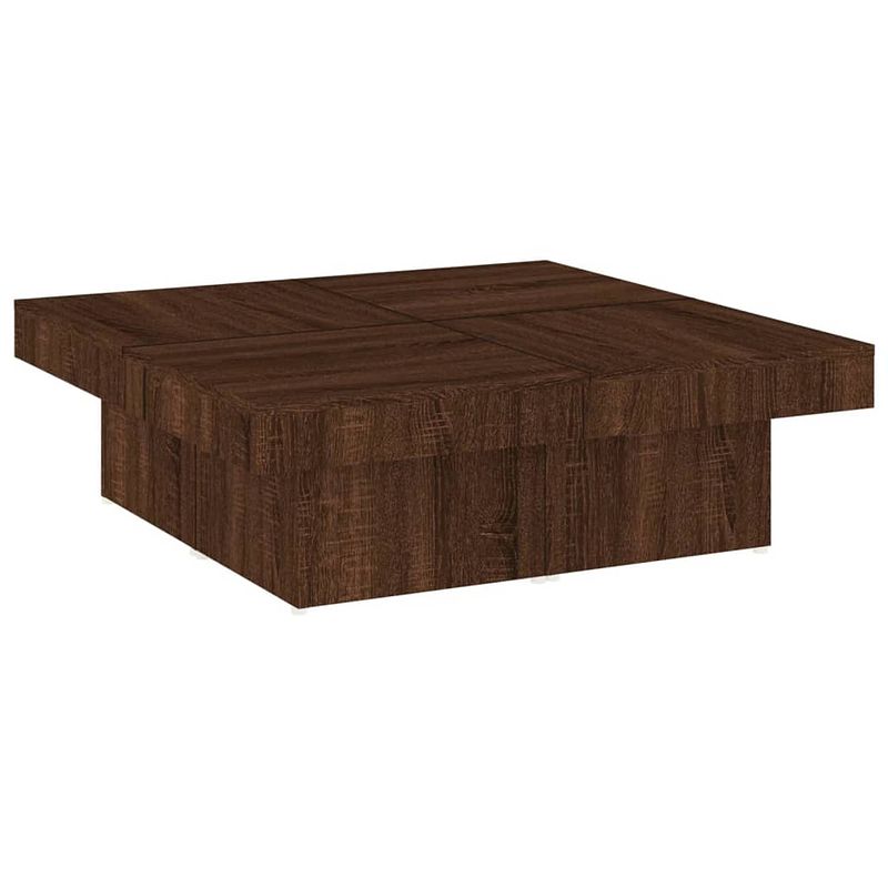 Foto van Vidaxl salontafel 90x90x28 cm bewerkt hout bruineikenkleurig