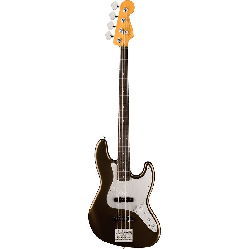 Foto van Fender american ultra ii jazz bass eb texas tea elektrische basgitaar met koffer