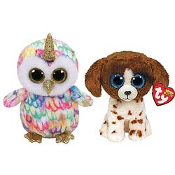 Foto van Ty - knuffel - beanie boo's - enchanted owl & muddles dog