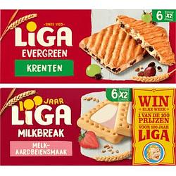 Foto van Liga koeken milkbreak en evergreen bij jumbo