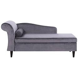 Foto van Beliani luiro - chaise longue-grijs-fluweel