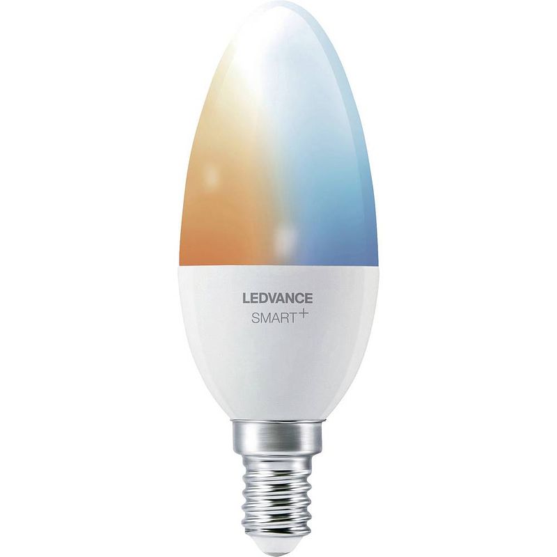 Foto van Ledvance smart+ energielabel: f (a - g) smart+ candle tunable white 40 5 w/2700k e14 e14 5 w warmwit, natuurwit, koudwit