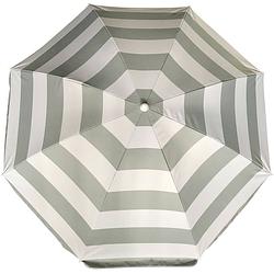 Foto van Parasol - zilver/wit - gestreept - d140 cm - uv-bescherming - incl. draagtas - parasols