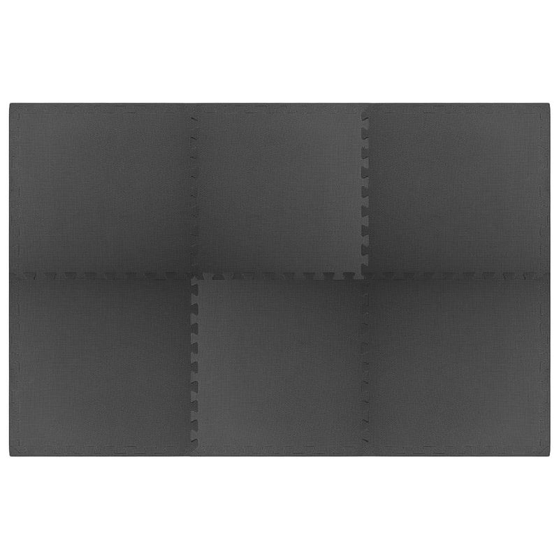 Foto van The living store puzzelsportmat - 60 x 60 x 1 cm - zwart - eva-schuim