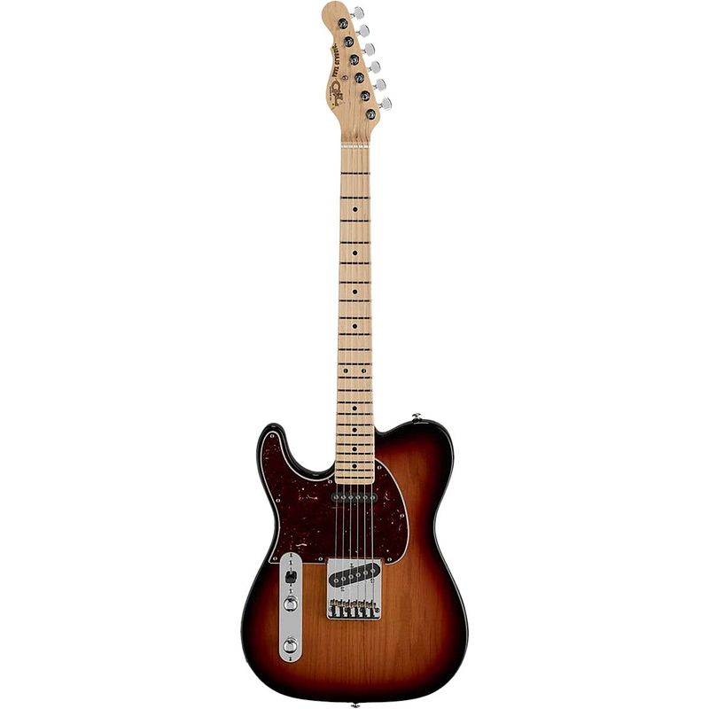 Foto van G&l tribute asat classic lefty 3-tone sunburst mn linkshandige elektrische gitaar