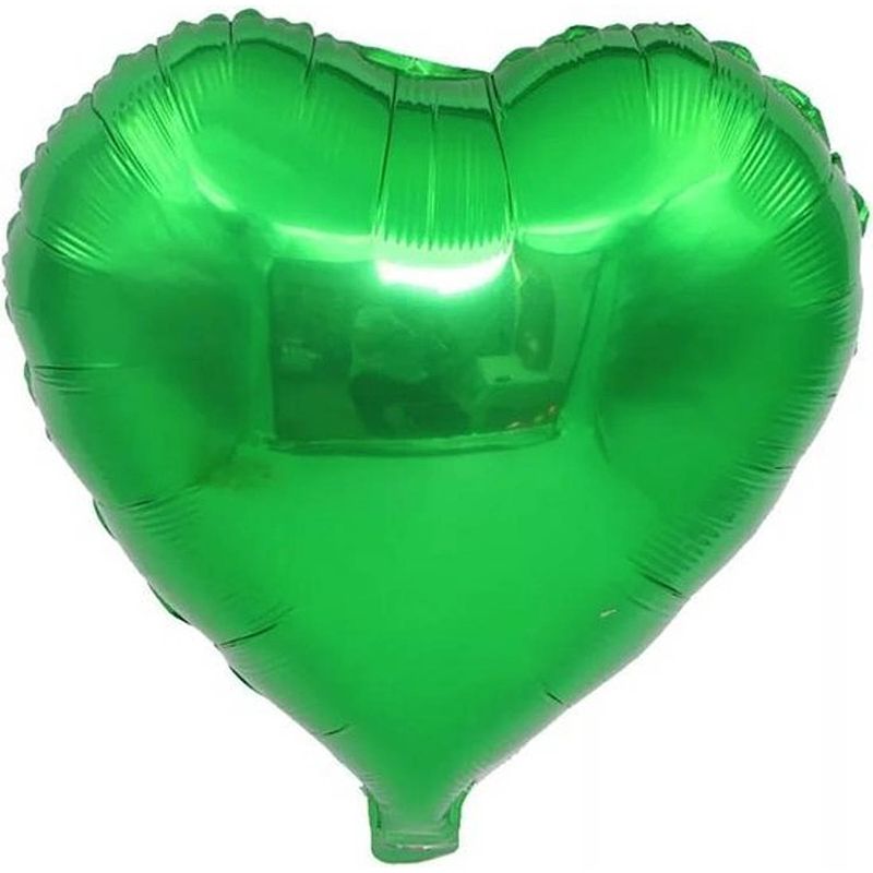Foto van Folieballon hart groen 18 inch 45 cm