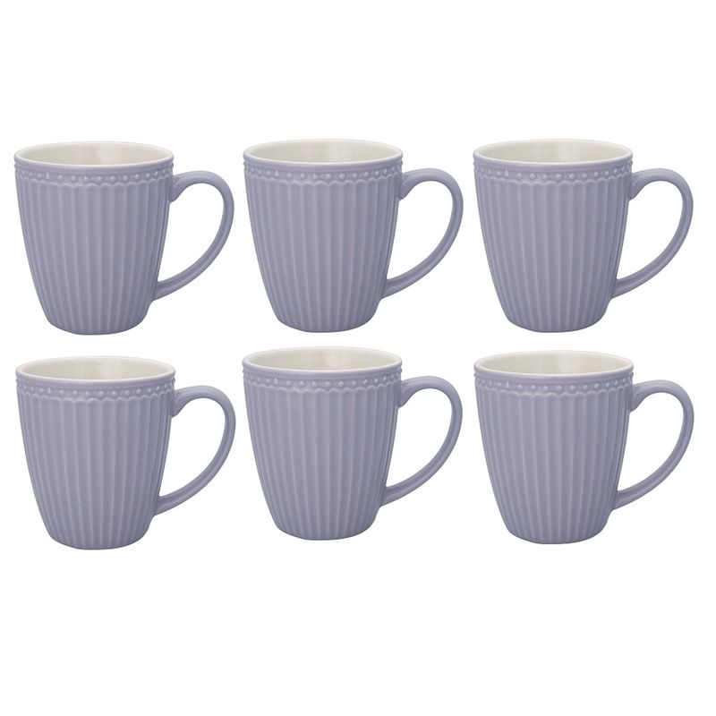 Foto van Greengate koffiemok alice lavender 300 ml - 6 stuks