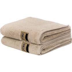 Foto van Luxe handdoeken - badhanddoek - 100% katoen - 600 g/m² - 50 x 100 cm- créme - set van 2