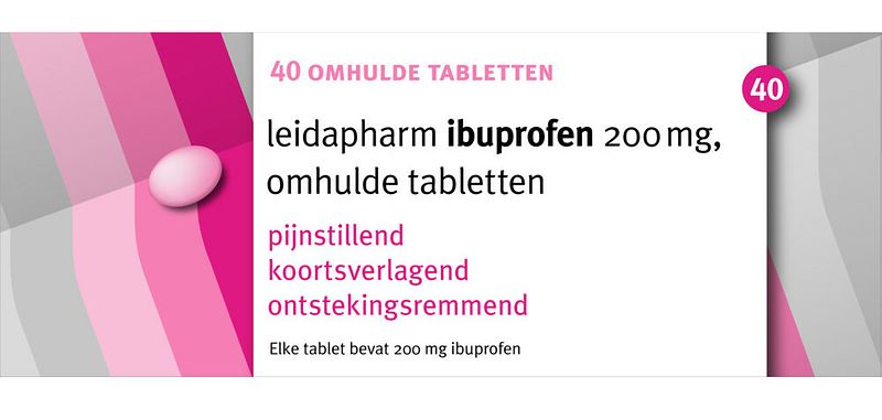 Foto van Leidapharm ibuprofen 200mg 40st