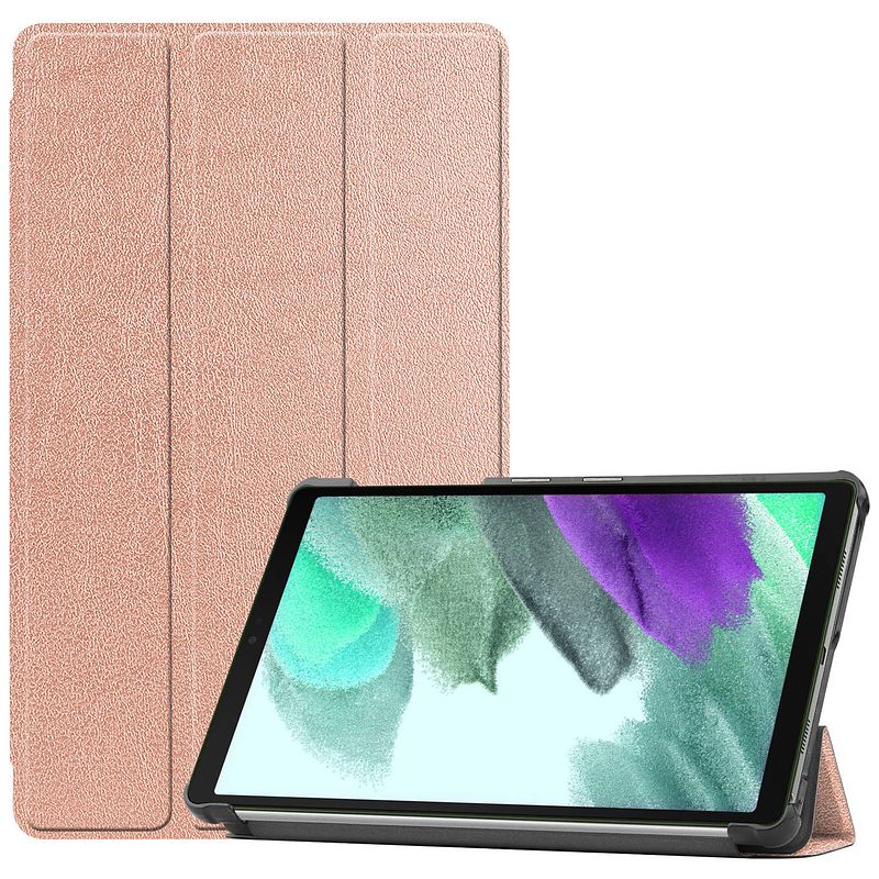 Foto van Basey samsung galaxy tab s6 lite hoesje kunstleer hoes case cover - rose goud