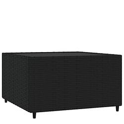 Foto van Vidaxl salontafel vierkant 50x50x30 cm poly rattan zwart