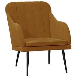Foto van Vidaxl fauteuil 63x76x80 cm fluweel bruin