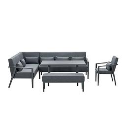 Foto van Garden impressions san eve lounge dining set 5-delig - donker grijs