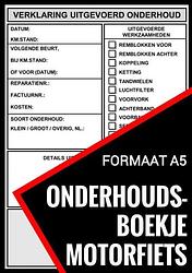 Foto van Onderhoudsboekje motorfiets - universeel reparatie boek - motorfiets onderhoudsboekjes - paperback (9789464657586)